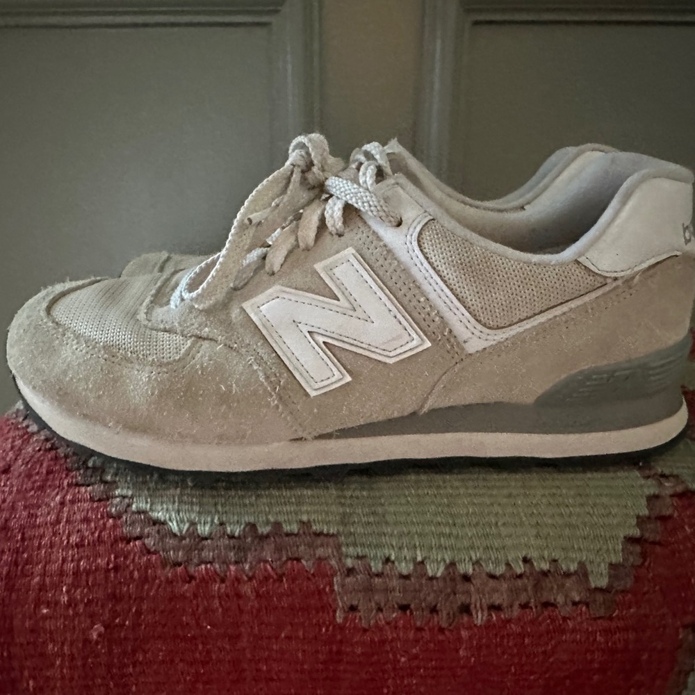 New Balance Beige Suede & Mesh Sneaker